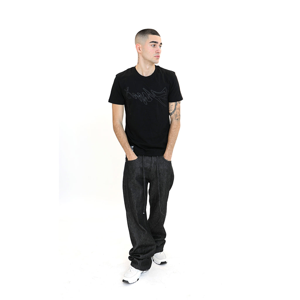 Signature Black-On-Black Cotton T-shirt