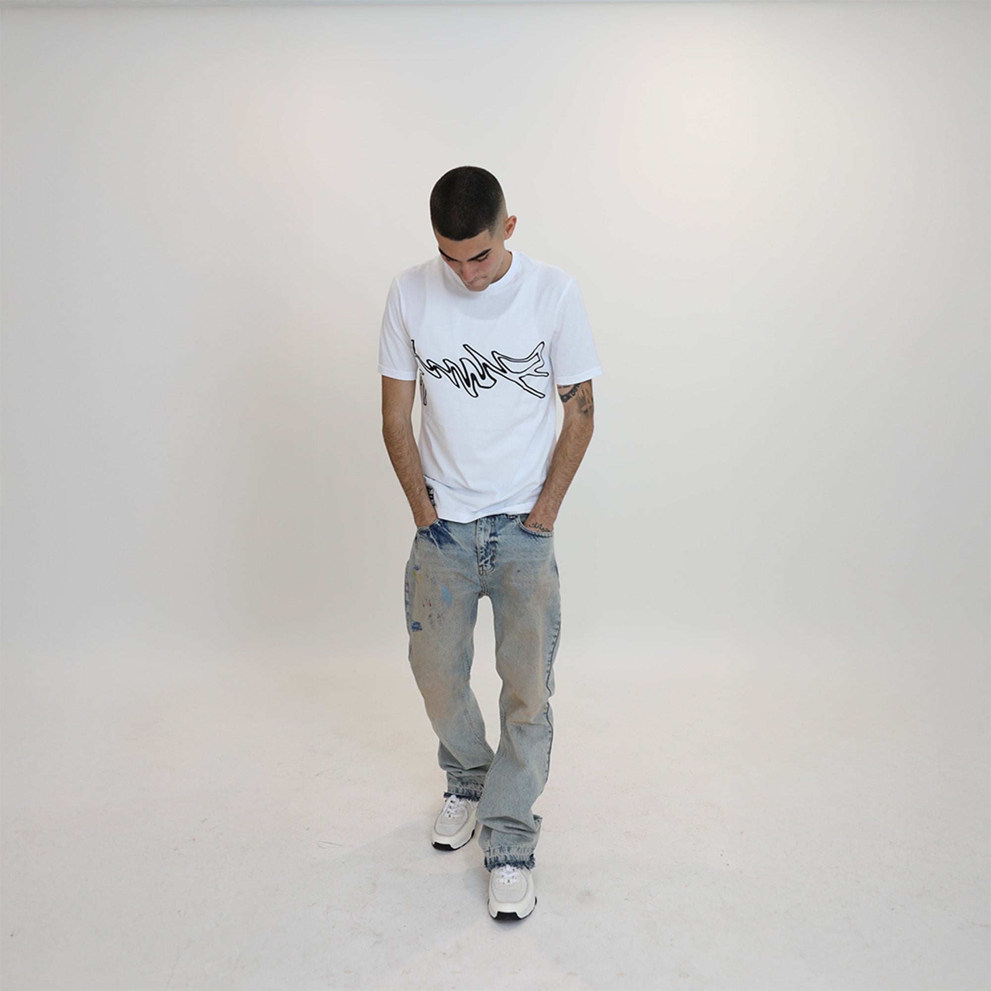 Signature Black on White Graphic T-Shirt